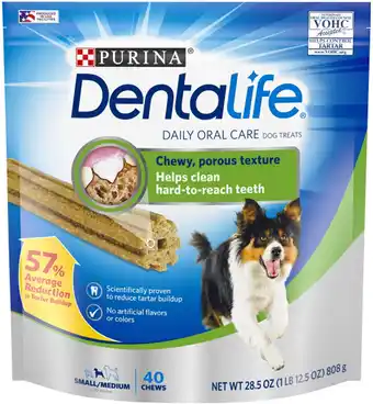 Walmart Purina DentaLife Made in USA Facilities Small/Medium Dog Dental Chews,Daily - 40 ct. Pouch offer