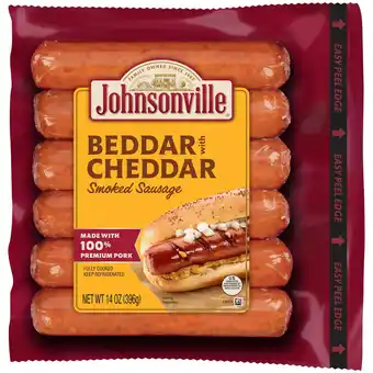 Walmart Johnsonville Beddar With Cheddar Smoked Sausage, 6 Links, 14 oz offer