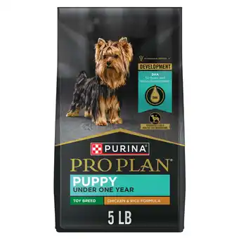 Walmart Purina Pro Plan High Protein Toy Breed Puppy Food DHA Chicken and Rice Formula, 5 lb Bag offer