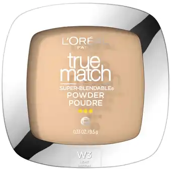 Walmart L'Oreal Paris True Match Super-Blendable Oil Free Makeup Powder, W3 Light Medium, 0.33 oz offer