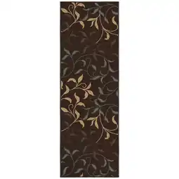 Walmart Ottomanson Non-Slip Rubberback Leaves 2x5 Indoor Runner Rug, 20 x 59, Brown offer