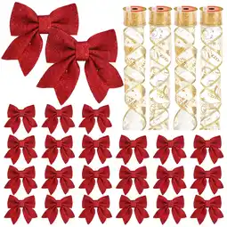 Walmart Ayieyill Christmas Tree Bows and Ribbon Decorations, Christmas Tree Decorations | 28Pcs offer