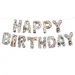 Walmart Way To Celebrate Rainbow Confetti Happy Birthday Letter Balloon Banner Kit offer