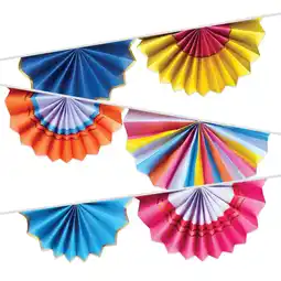 Walmart Paper Fan Garland, Multi-Color, 6.6 Feet, Packed Party 'Biggest Fan' offer