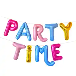 Walmart Packed Party 'Party Time' Multicolor Mylar Balloon Banner, Birthday Balloons offer