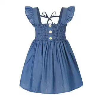 Walmart Younger Tree Baby Girl Dress Kid Summer Sleeveless Denim Beach Casual A-line Sundress for 2-3T offer