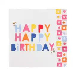 Walmart Packed party it's my birthday multicolor 6.5 fringe lunch napkins, 20 ct offer