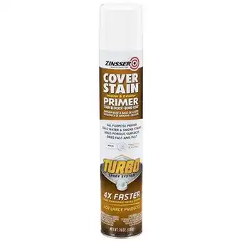 Walmart Zinsser 1014916 26 oz Cover Stain Primer with Turbo Spray System White Flat & Matte - Pack of 6 offer