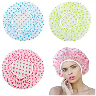 Walmart amlbb Reusable Shower Cap 2-Piece Shower Cap Shower Cap Elastic Shower Cap on Clearance offer