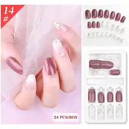 Walmart Press On Nails Nails Nails Reusable Stick On Nails Press on Full Cover False Nail Tips 24PC offer