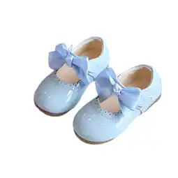 Walmart Girls Classic Bow Leather Mary Janes Toddler Infant Kids Lace Floral Leather Princess Shoes Sandals offer