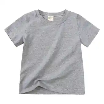 Walmart Akiihool Kids T Shirt Girls' Short Sleeve Crewneck Tee (Grey,4-5 Years) offer