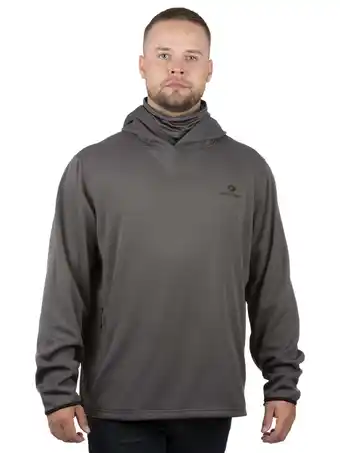 Walmart Mossy Oak Men's Charcoal Pullover Tech Hoodie with Neck Gaiter, Up to 2XL offer