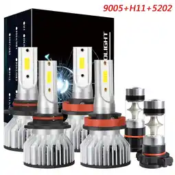 Walmart 9005 High+H11 Low+5202 Fog Light for Chevy Silverado 1500 2007-2015 LED Headlight Bulbs 6pcs offer