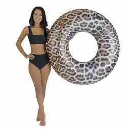 Walmart PoolCandy Safari Collection Brown Leopard Print 48in Jumbo Pool Tube offer