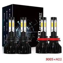 Walmart OBNDVU For Chevy Tahoe 2007-2020 LED Headlight 9005 High+H11 Low Bulbs Kit White 4pcs offer