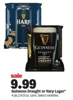 Meijer Guinness Draught or Harp Lager offer