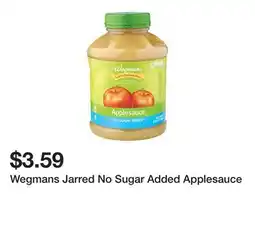 Wegmans Wegmans Jarred No Sugar Added Applesauce offer