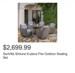 Costco SunVilla Simone 6-piece Fire Outdoor Seating Set offer