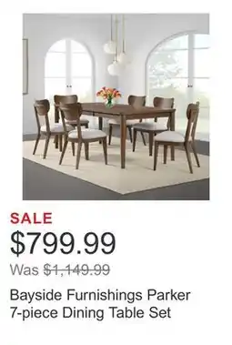 Costco Bayside Furnishings Parker 7-piece Dining Table Set offer