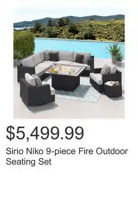 Costco Sirio Niko 9-piece Fire Outdoor Seating Set offer