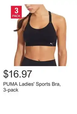 Costco PUMA Ladies' Sports Bra, 3-pack offer