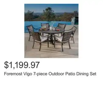 Costco Foremost Vigo 7-piece Outdoor Patio Dining Set offer