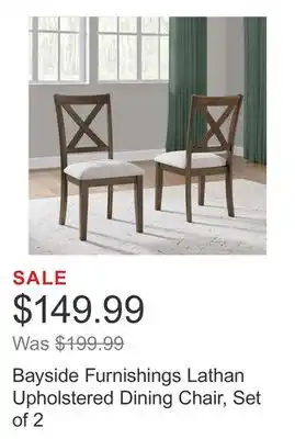 Costco Bayside Furnishings Lathan Upholstered Dining Chair, Set of 2 offer