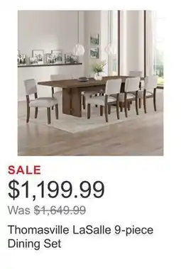 Costco Thomasville LaSalle 9-piece Dining Set offer