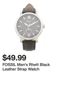 Marshalls FOSSIL Men's Rhett Black Leather Strap Watch offer