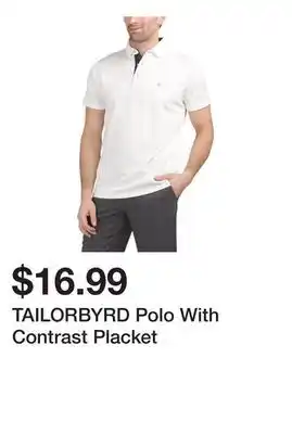 Marshalls TAILORBYRD Polo With Contrast Placket offer