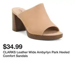 Marshalls CLARKS Leather Wide Ambyrlyn Park Heeled Comfort Sandals offer