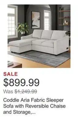 Costco Coddle Aria Fabric Sleeper Sofa with Reversible Chaise and Storage, Beige offer