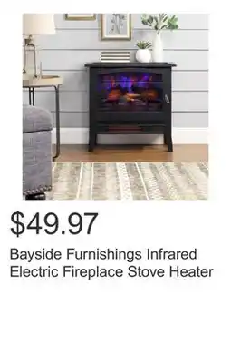 Costco Bayside Furnishings Infrared Electric Fireplace Stove Heater offer