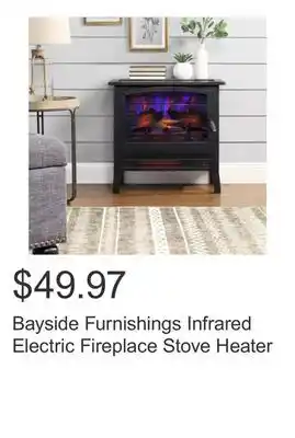 Costco Bayside Furnishings Infrared Electric Fireplace Stove Heater offer