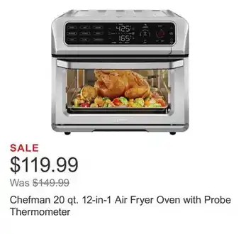 Costco Chefman 20 qt. 12-in-1 Air Fryer Oven with Probe Thermometer offer