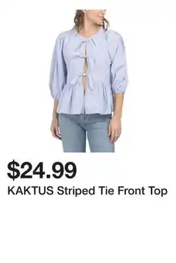 Marshalls KAKTUS Striped Tie Front Top offer