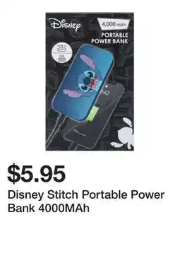 Five Below Disney Stitch Portable Power Bank 4000MAh offer