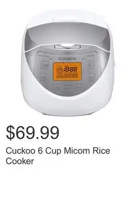 Costco Cuckoo 6 Cup Micom Rice Cooker offer