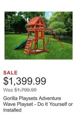 Costco Gorilla Playsets Adventure Wave Playset - Do It Yourself or Installed offer