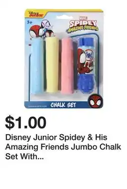 Five Below Disney Junior Spidey & His Amazing Friends Jumbo Chalk Set With Holder 4-Piece offer