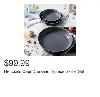 Costco Henckels Capri Ceramic 3-piece Skillet Set offer