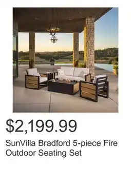 Costco SunVilla Bradford 5-piece Fire Outdoor Seating Set offer