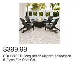 Costco POLYWOOD Long Beach Modern Adirondack 5-Piece Fire Chat Set offer