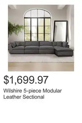 Costco Wilshire 5-piece Modular Leather Sectional offer