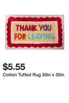 Five Below Cotton Tufted Rug 30in x 50in offer