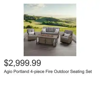 Costco Agio Portland 4-piece Fire Outdoor Seating Set offer