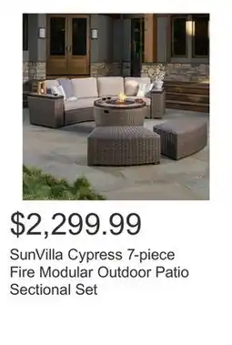 Costco SunVilla Cypress 7-piece Fire Modular Outdoor Patio Sectional Set offer