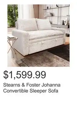 Costco Stearns & Foster Johanna Convertible Sleeper Sofa offer