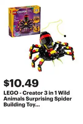 Best Buy LEGO - Creator 3 in 1 Wild Animals Surprising Spider Building Toy 31159 offer